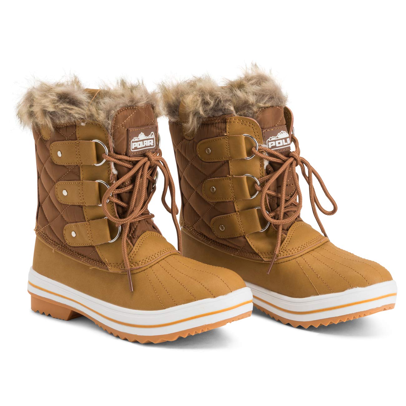 Polar Damen Mid Gepolstert Thermal Dauerhaft Gummisohle Wasserdicht Winter Schnee Kunstpelz Stiefels