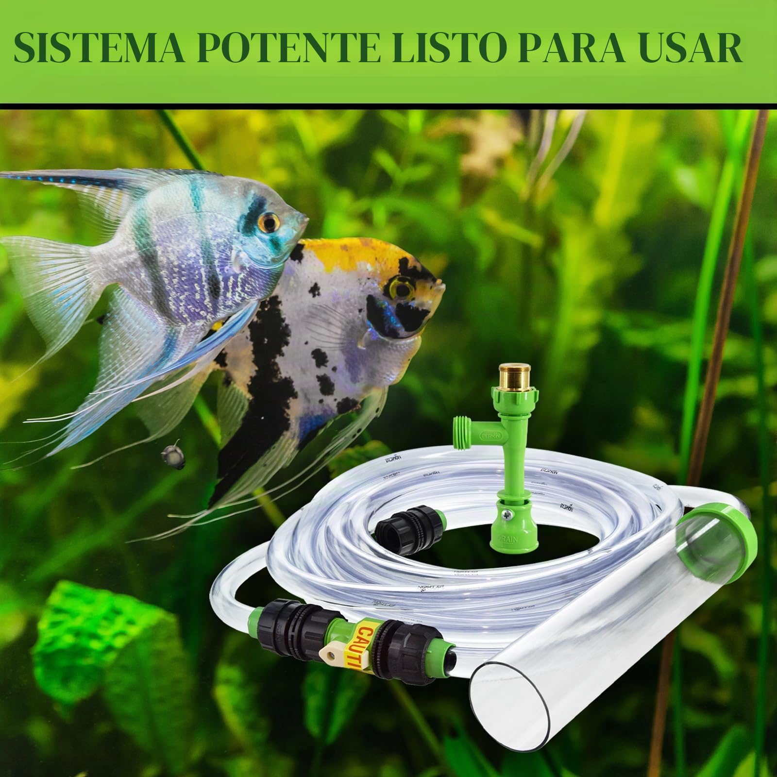 Python - Sistema de Mantenimiento de Acuario sin derrames, Limpiador de Grava y Cambiador de Agua, 50 pies