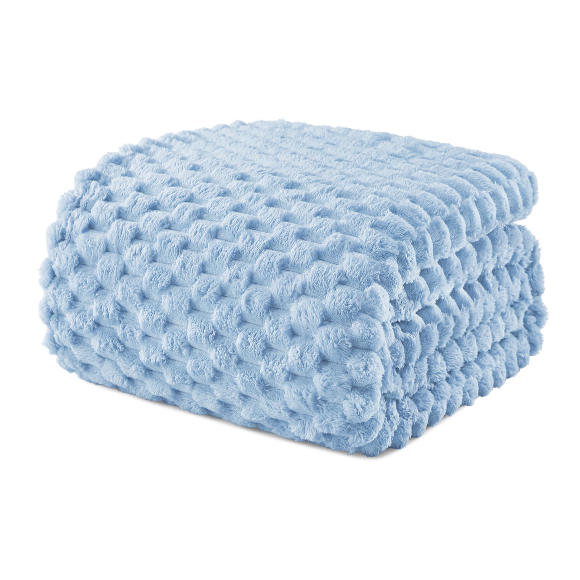 Exclusivo Mezcla Fleece Queen Size Blanket for Bed, Extra Large Fuzzy Stone Blue Bed Blankets, Soft Cozy Plush Sofa Throws for All Seasons, 230x230 CM โ image 1