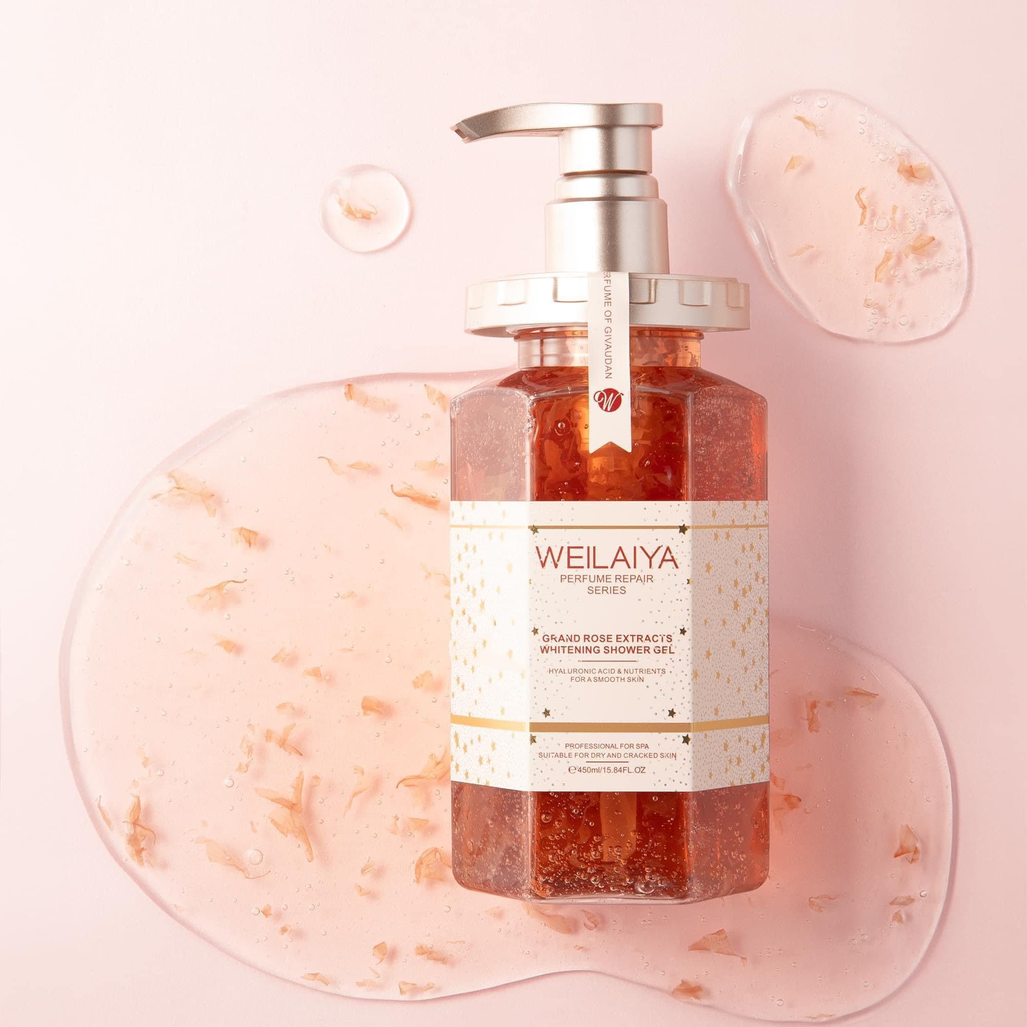Weilaiya Damask Grand Rose Extract Shower Gel 450mL 15 2 fl oz Moisturizing Body Wash with Natural Rose