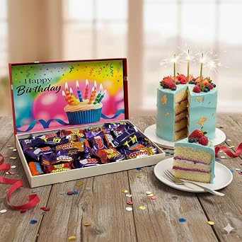 Happy birthday Chocolate gift box with Assorted mini Heros Chocolate Ideal Birthday Chocolate gift box for all