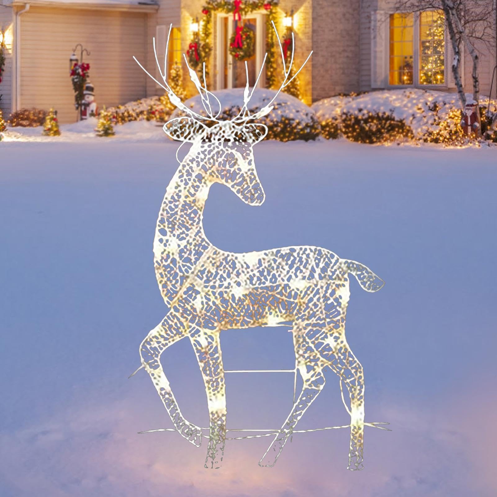 Amazon | 電光ホーム LED クリスマス トナカイ イルミネーション 
