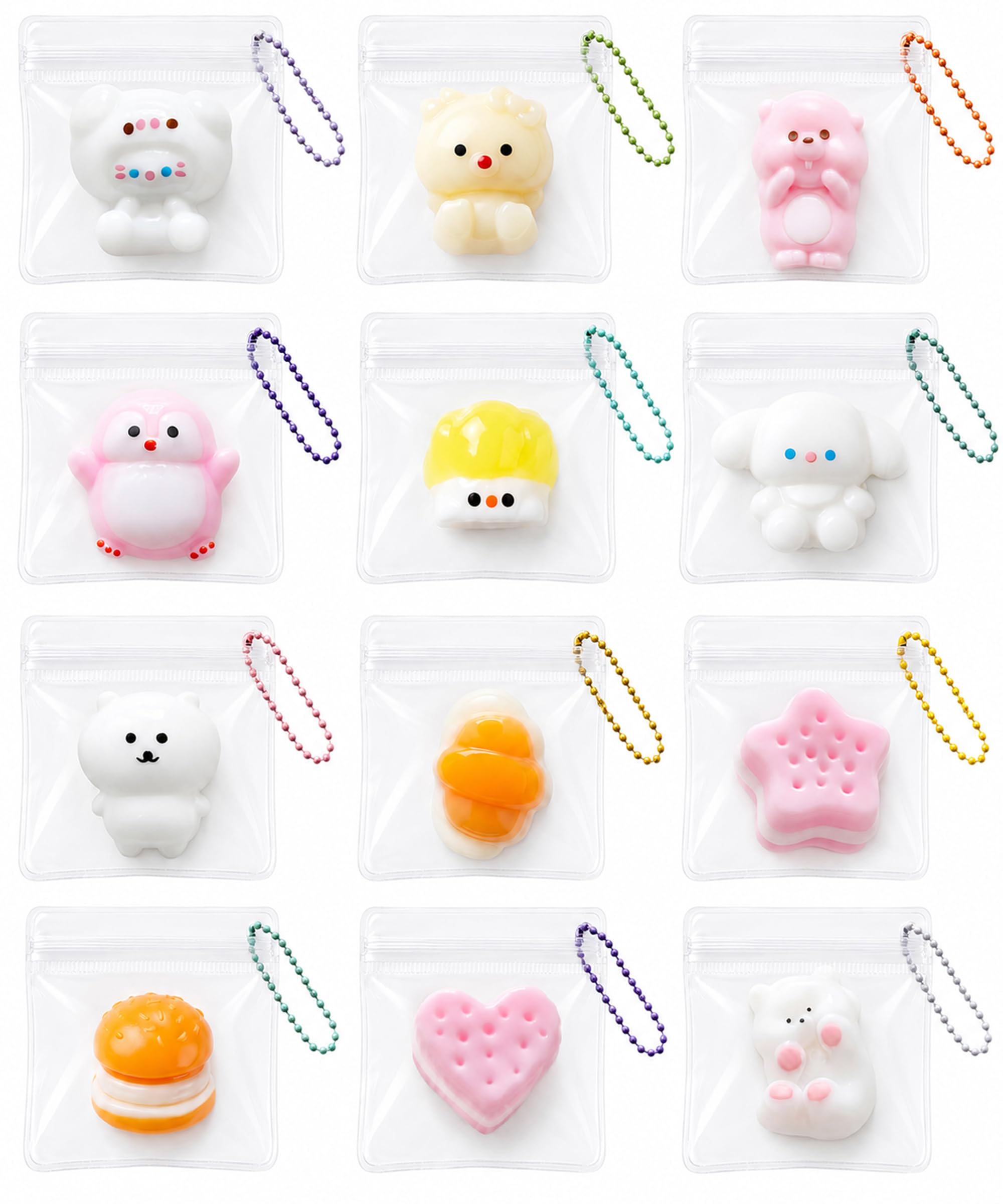 Amazon | CHALAN ミニ スクイーズ キーホルダー 12個セット ぷにぷに