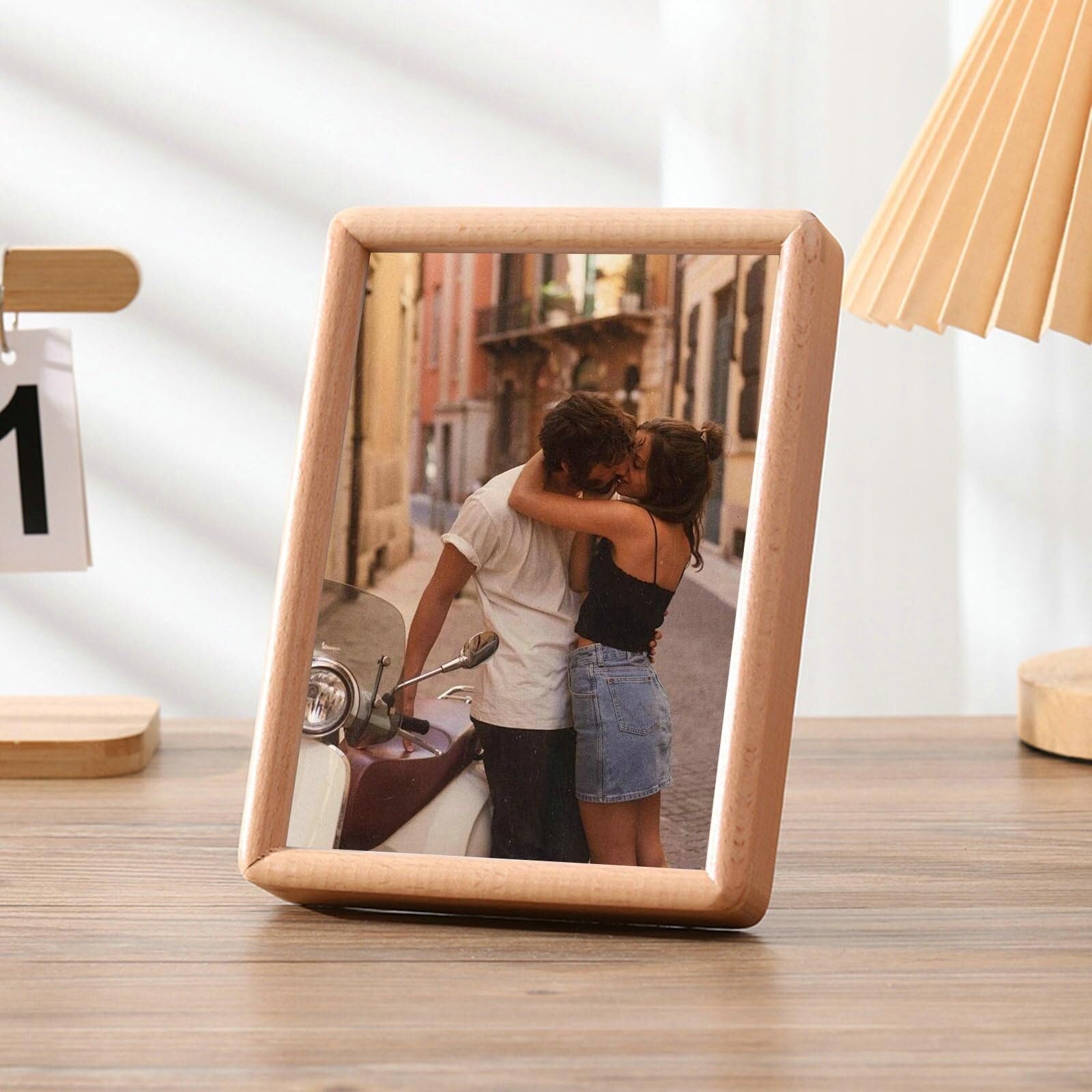 Cadre photo mariage 5x7 en bois massif pour couloir et salon