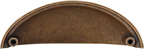 Miniatura 5 de HARPOON Cabinet Hardware - Tirador de cajón de 3 pulgadas, centro de agujeros centrales de 3 pulgadas, paquete de 10 unidades de latón antiguo marrón