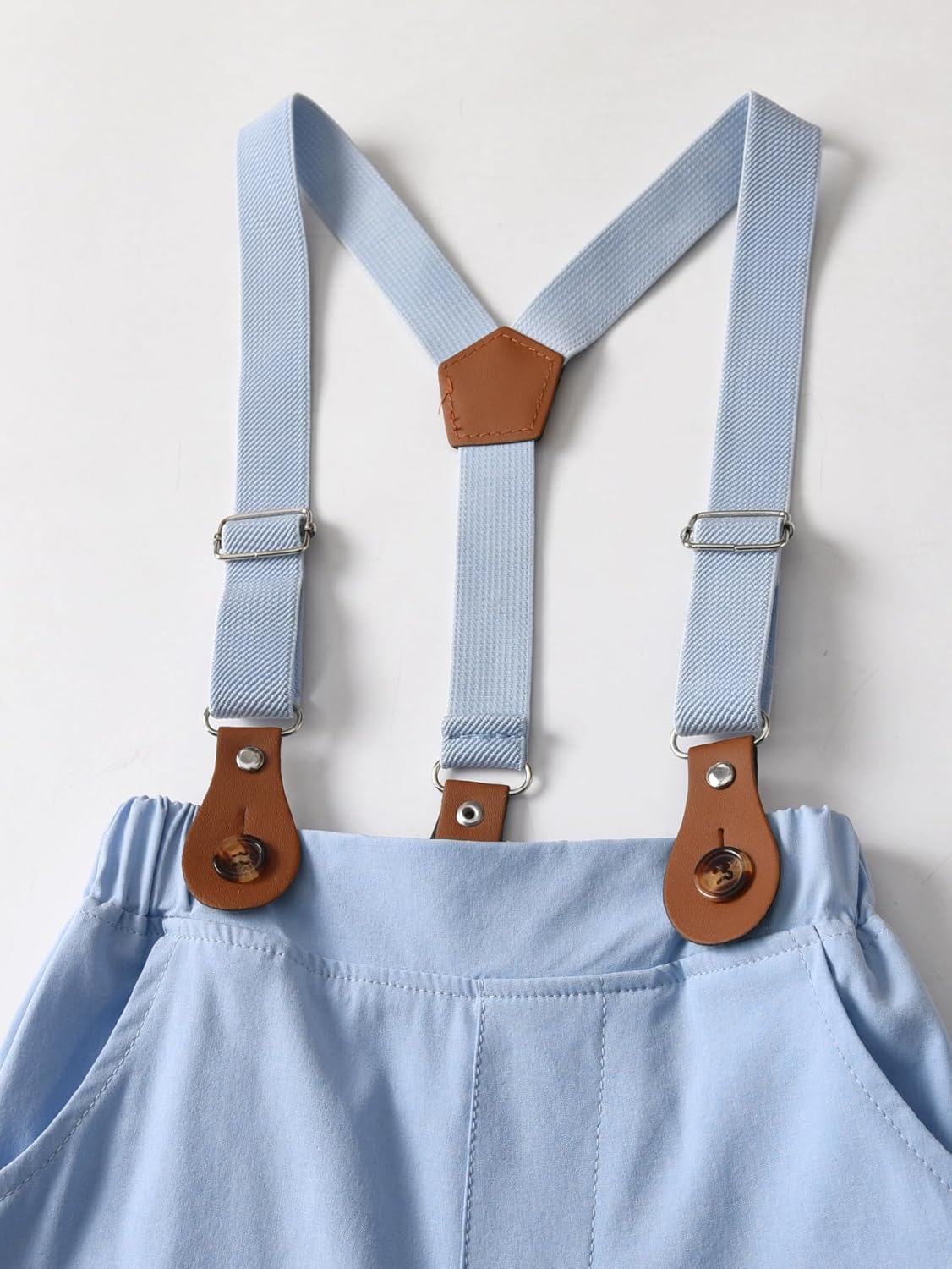 Baby Boys Shorts Sets, Infant Shirt+Shorts+Bow Tie+Suspenders,Toddler Gentleman Outfits Suits - Image 7