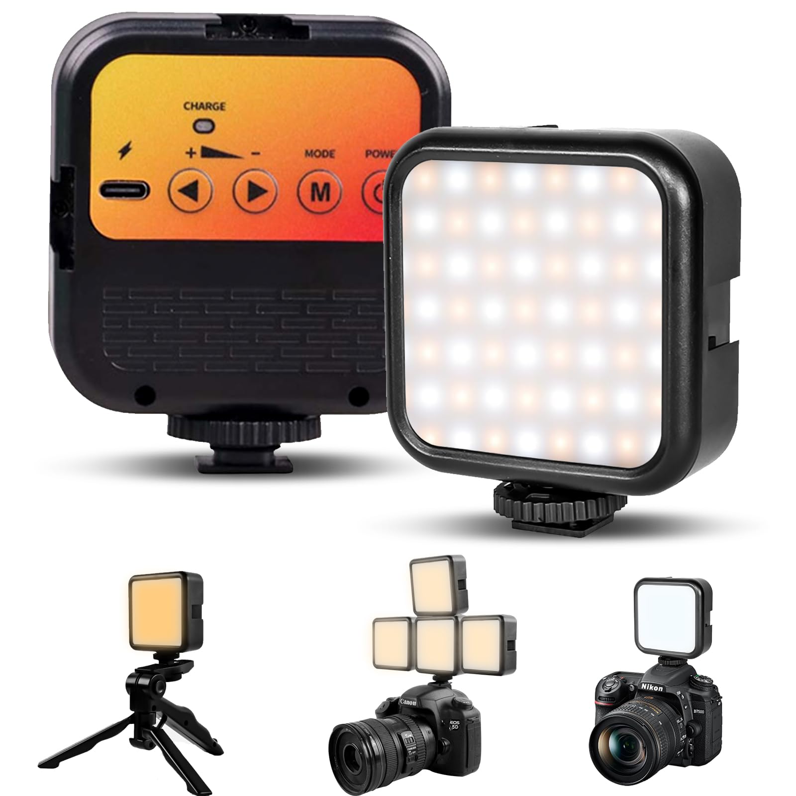 Lampe Vidéo, 120LEDs Lampe à Selfie Portable pour Caméra CRI 95 2500-9000K Batterie Rechargeable de 3000mAh, de Caméra Portable pour Vlogging, Photog | Leroy Merlin Lampe Vidéo, 120LEDs Lampe à Selfie Portable pour Caméra CRI 95 2500-9000K Batterie Rechargeable de 3000mAh, de Caméra Portable pour Vlogging, Photog | Leroy Merlin