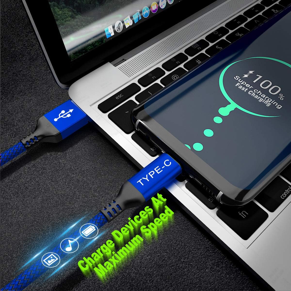 Elebase 3 Pack USB Type C Charger Cable 1.5/3.3/6.6FT and 3 Pack USB C to Type C 100W Cable 3.3/6.6/10FT for iPhone 15 Pro Max,Kindle Fire HD 7 2022 12th,10 9th,8 10th Generation,Samsung Galaxy