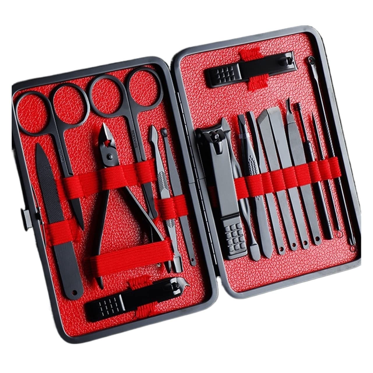 7/15/18pcs profesional cortaúñas manicura uñas cuidado conjunto de acero inoxidable pedicura tijera manicura kit uñas arte herramientas (color : 18 piezas)