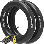 Ultraverse 26 x 4.0 Inner Tube Set with Schrader Valve - Ideal for Mountain Bikes & E-Bikes with 26-Inch Fat Tires - Durable & Reliable Performance- 2 Pack with tyre levers