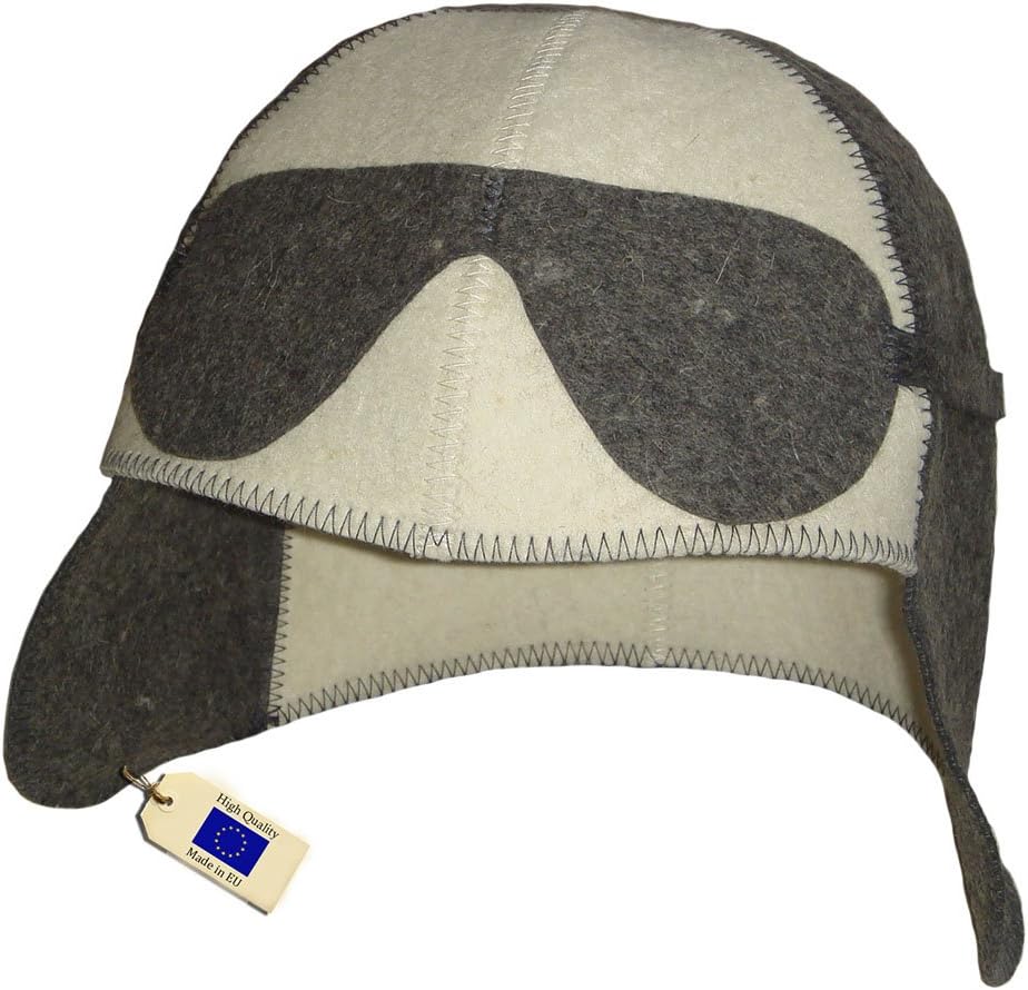 Allforsauna Sauna Hat Russian Banya Cap 100% Wool Felt Modern Lightweight Head Protection for Men and Women | Pilot