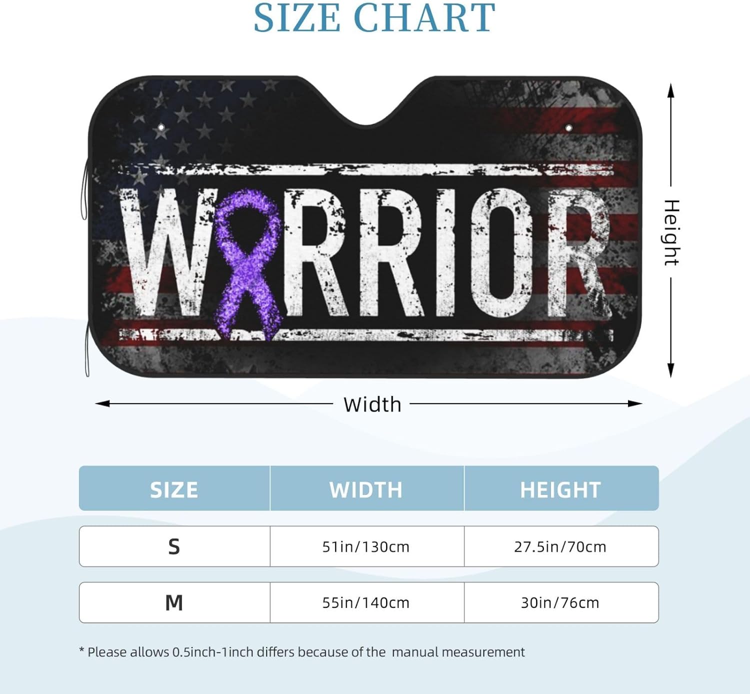 Stomach Cancer Warrior Aweareness Ribbon Foldable Car Windshield Sunshade Blocks Heat and Sun Glare Uv Rays