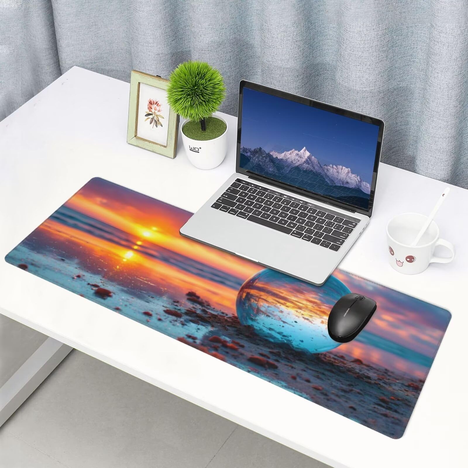 Tappetino Mouse, Tappetino Mouse Gaming Grande XXL 1500x800x3mm Tappetino Scrivania Mouse Pad, Base in Gomma Antiscivolo, Bordi Cuciti,Lavabile, Mousepad per Ufficio e Gaming (Sfera di cristallo) R624