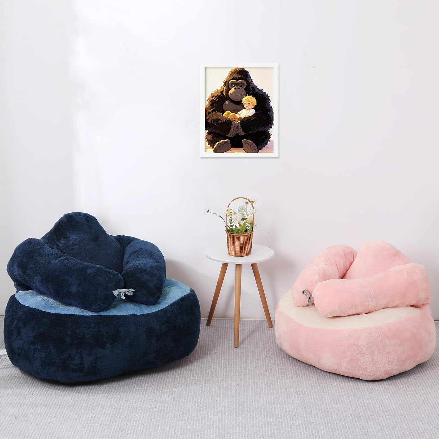 Ape Huge Bean Bag Chair for Adults, Bean Bag Sofa that Can Be Tightly Hugged, Soft Filled Lazy Floor Sofa that Provides Emotional Value, Comfortable Couch for Living Room (Blue, X-Large)