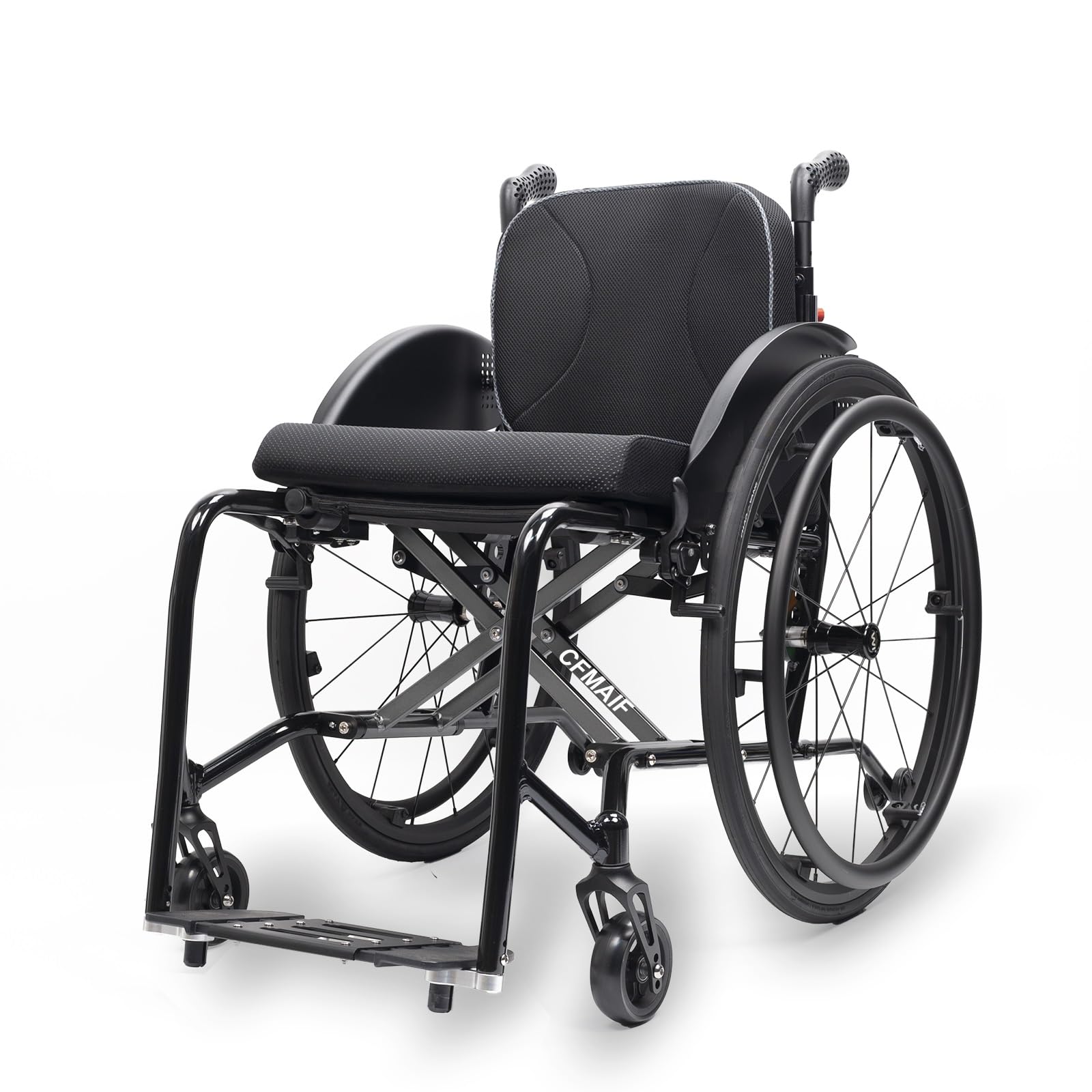 Sedia a rotelle pieghevole Leggera,Carrozzina ad autospinta | Da Transito, in alluminio, Freno di Stazionamento, poggiapied rimovibili, per adulti(B,44cm/17.3in Seat)