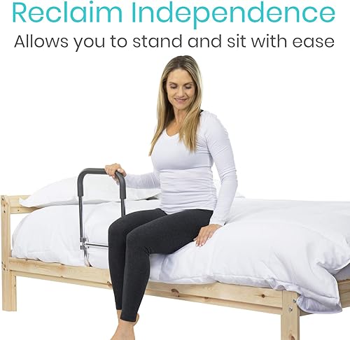 Miniatura 9 de Vive Barandilla de cama  Barandilla de asistencia compacta para personas mayores, discapacitados  Mango de barra de pie con protector de prevención