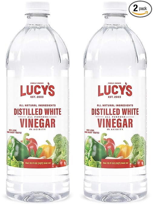 Lucy's Family Owned - Natural Distilled White Vinegar, 32 oz. bottle (Pack of 2) - 5% Acidity