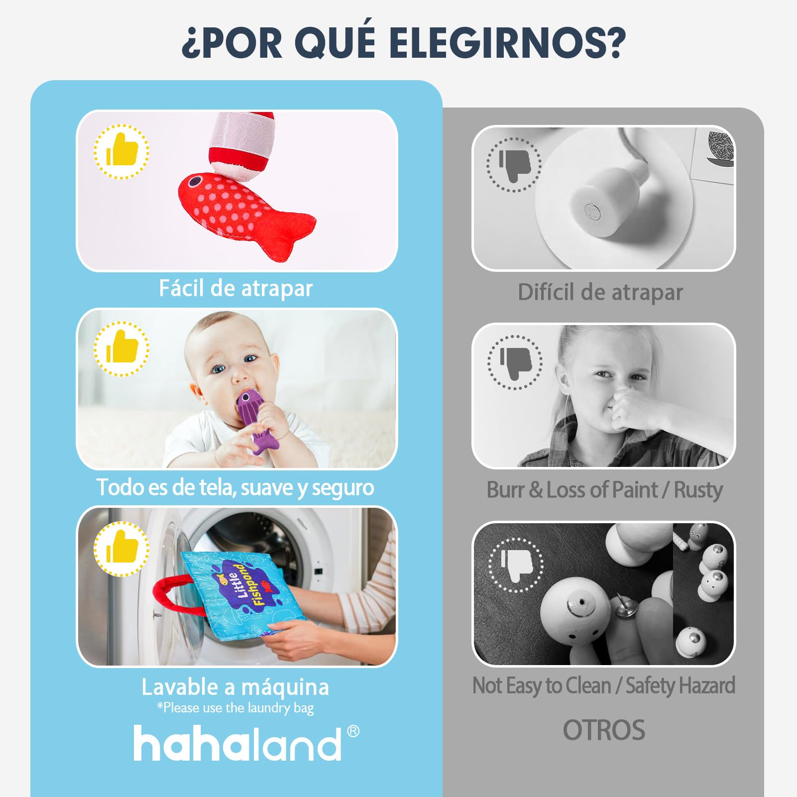 hahaland Juguetes Niños 1 año Montessori - Juego Pesca de Tela Juguetes Montessori Educativos Niños 1 2 3 años - Original Regalo Bebe 1 año Niño Niña