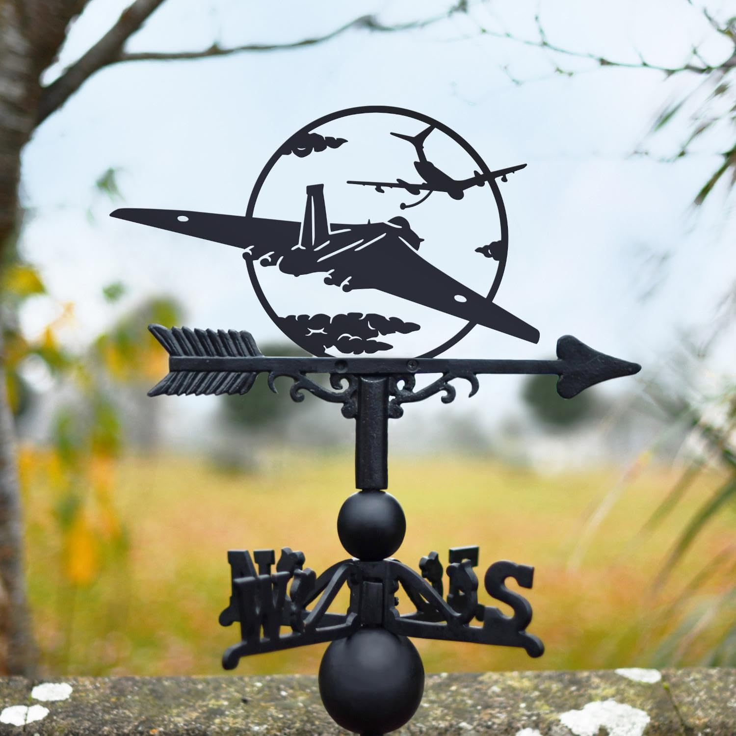 Black Country Metal Works Black Vulcan Bomber & Victor Aircraft Refueling Weathervane (L)