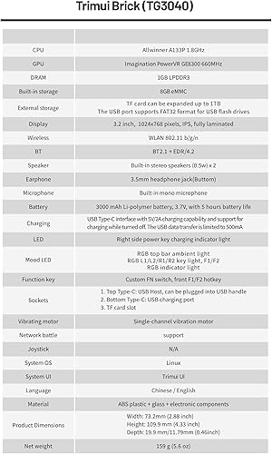 Miniatura 8 de Trimui Brick Retro Portátil de Mano Consola de Juegos WiFi Multijugador 159g Ligero Emulador Retro con Iluminación RGB USB-C Carga Rápida 3.2"