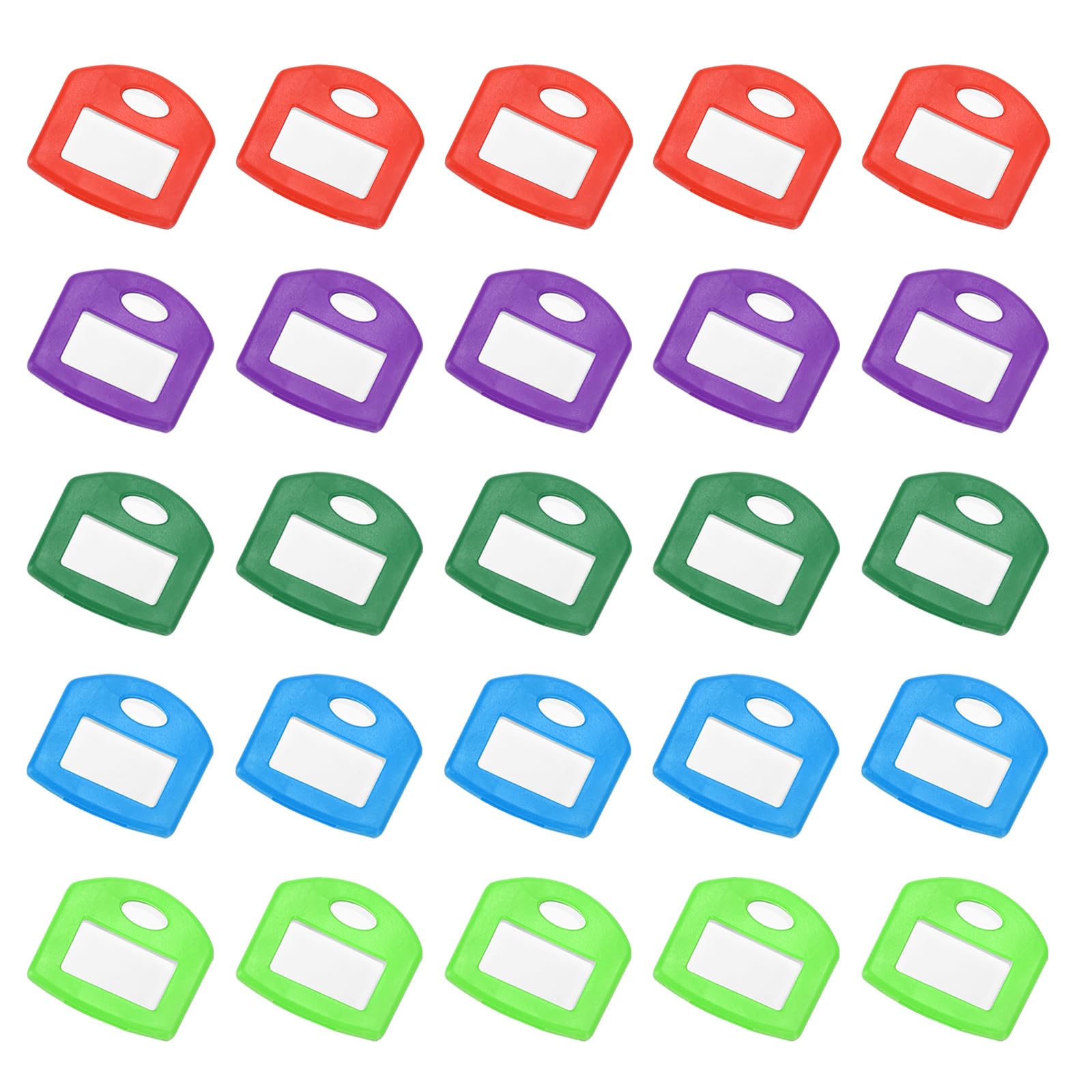 PATIKIL 25 Pcs Key Cap Covers, Silicone Rubber Square Colored Key Ring Identifiers Color Coded Label Tag Caps Markers Sleeve Protector for House Office, 5 Dark Colors