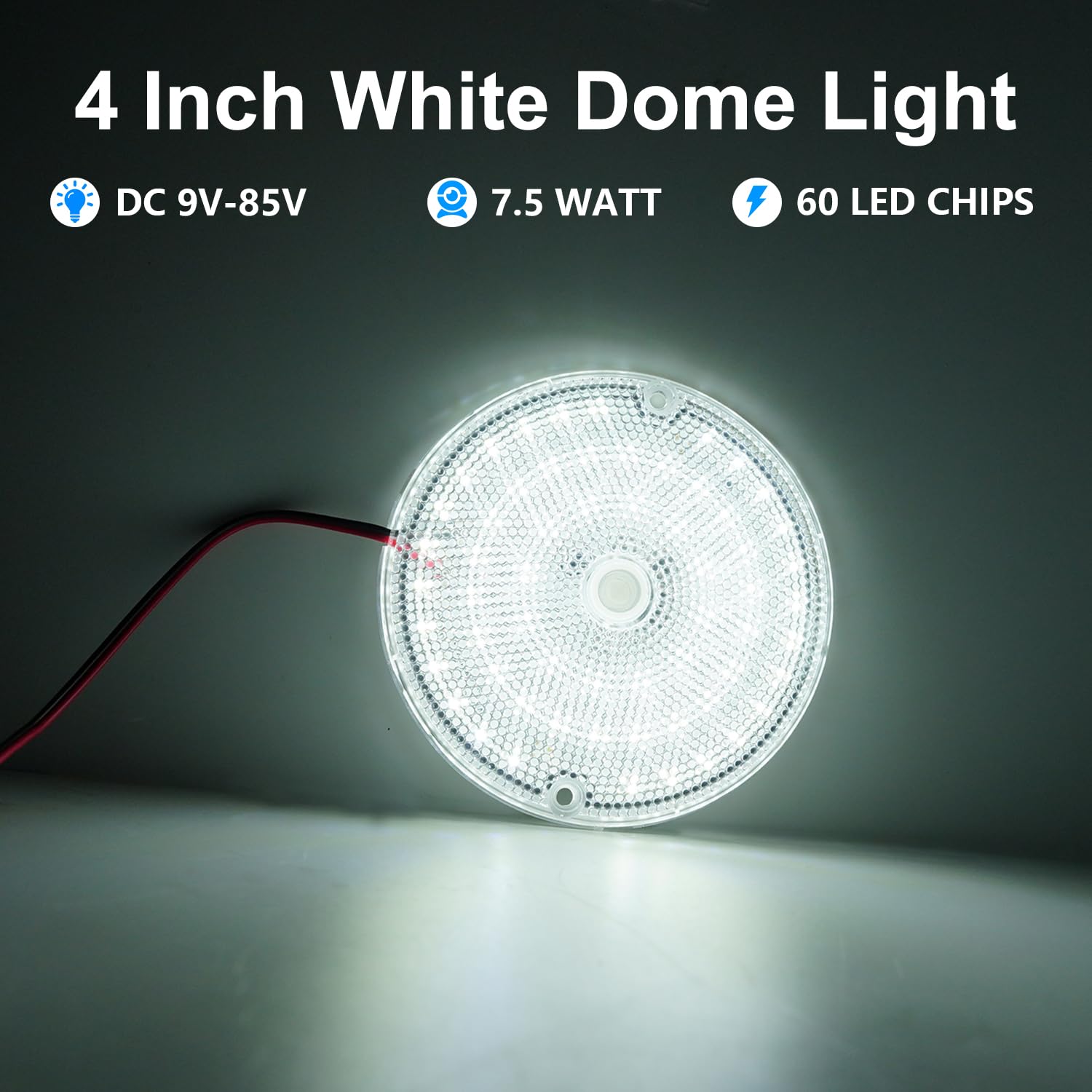 Ultrasmukłe Lampy LED 12V do Wnętrza Kampera z Włącznikiem, 60-LED Superjaśne Oświetlenie Sufitowe, DC 9-85V Szerokie Napięcie do Przyczepy, Vana, Ciężarówki, Łodzi (2 Sztuki)