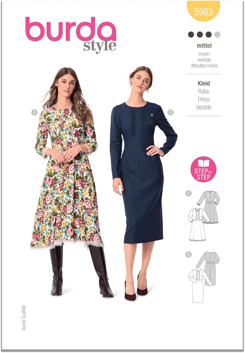 Burda Style X05983BURDA Misses' Dress Sewing Pattern Packet, Design Code B5983, Sizes 8-18 (34-44)