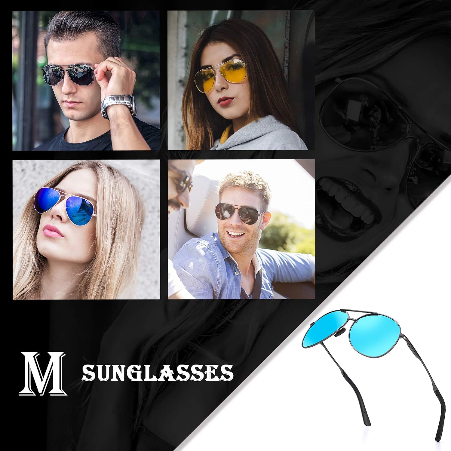  Aviator Sunglasses for Men Polarized Women Mens Outdoor Sun Glasses thumbnail