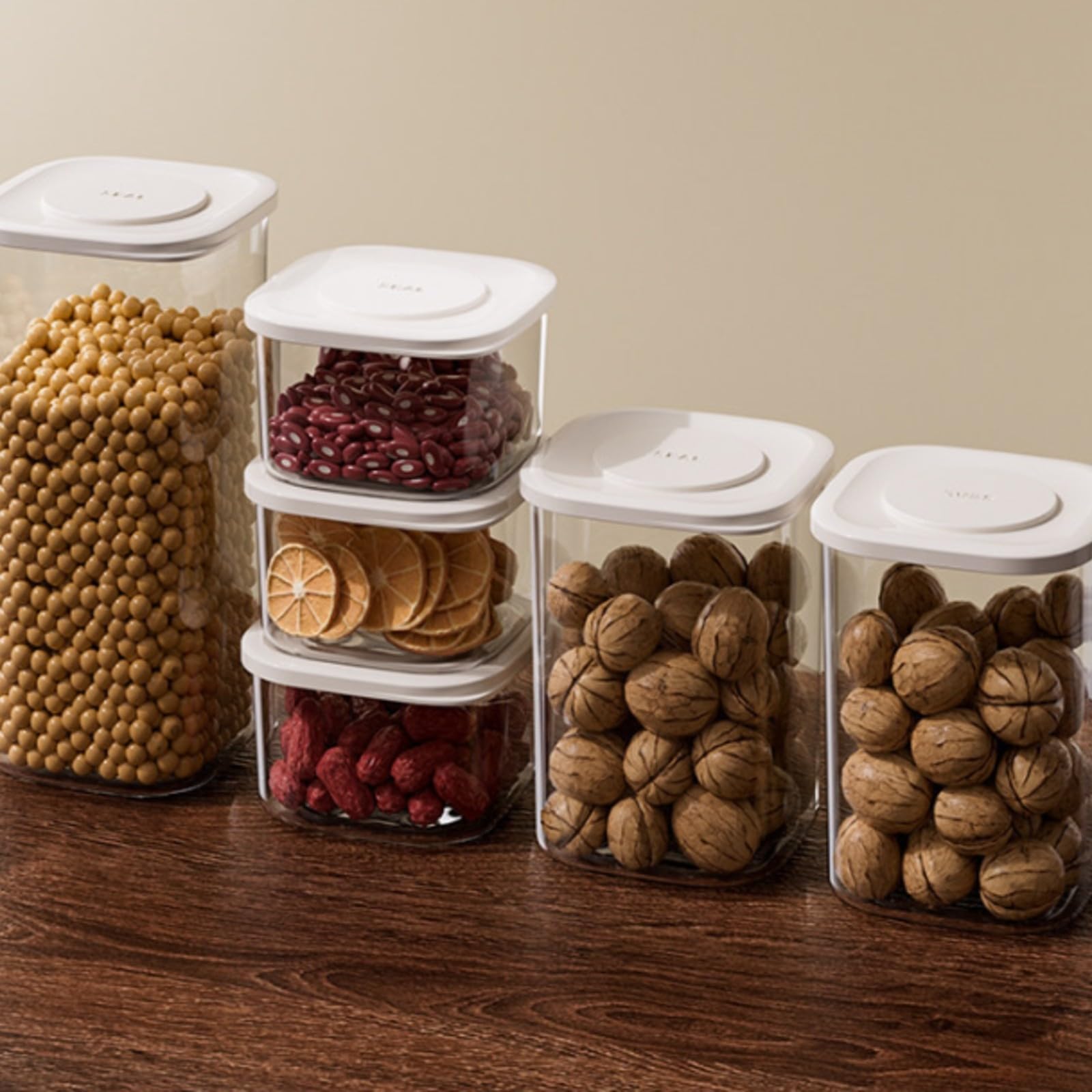 F Fityle 6 Piezas Recipien Sellado Cocina |, Connedor Alimentos con Tapa, Apilable, para