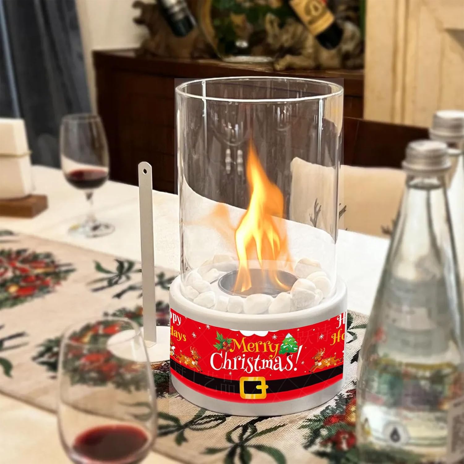 Premium Tabletop Fire Pit 3 Christmas Stickers for