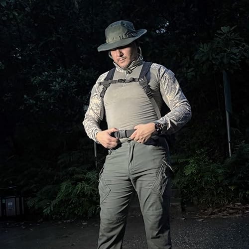 Miniatura 3 de MGFLASHFORCE Cangurera táctica para hombre, bolsa de cintura Molle EDC para senderismo, pesca, escalada, correr, ciclismo, deportes al aire libre