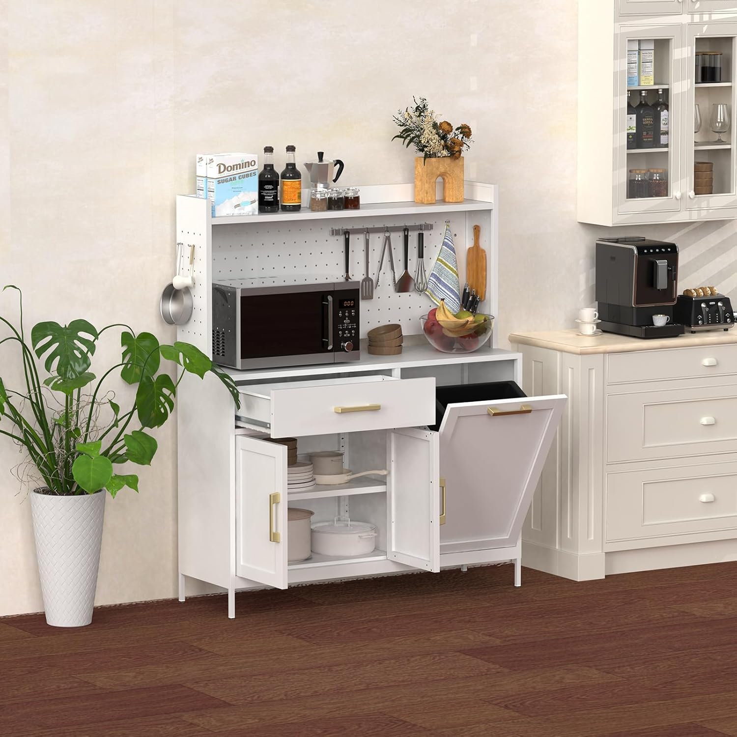 Metal Kitchen Sideboard Pantry with Drawer