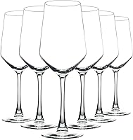YANGNAY 13oz Wine Glasses Set of 6 Stemmed Crystal Clear Glasses for Red White Wine, Dishwasher Safe, Break-Resistant Design