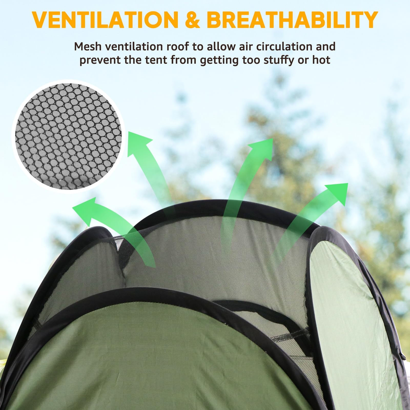 Chihee Tentes instantanées Pop-up Tente de Salle de Bain pour Le Camping Tente d'abri privé Tente à Langer Portable 1 Room Instant Camp Toilet Stall Tente de Douche Salle d'habillage