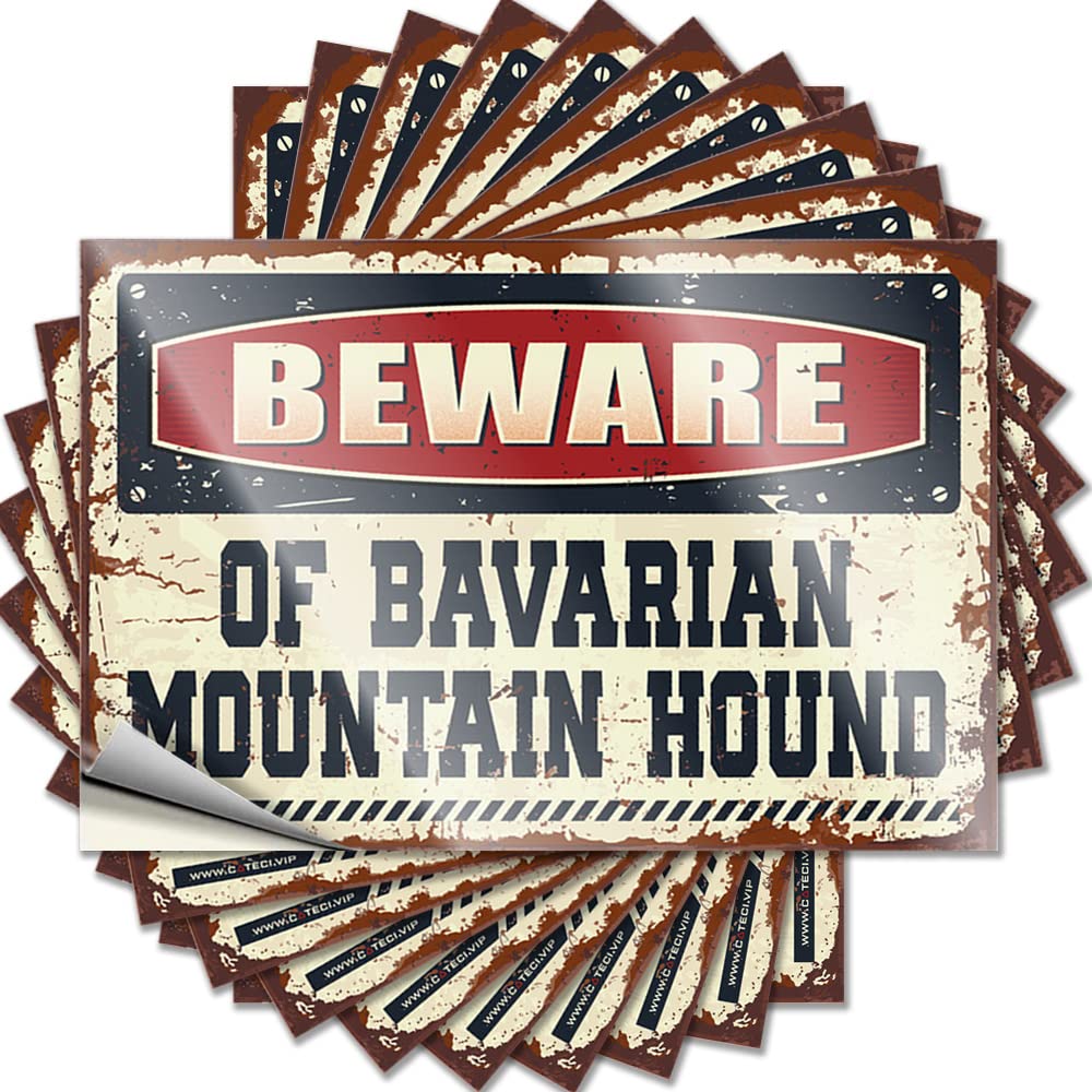 Beware of Bavarian Mountain Hound Aesthetic Lettering Sticker | Teen Waterproof Vinyl Window Outside Removable Decal Peel Stick(6X9CM)