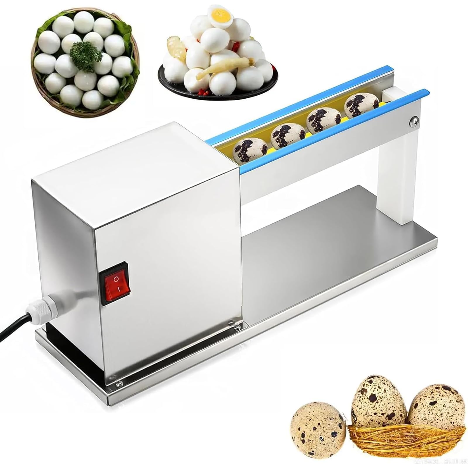 Machine électrique pour décortiquer les œufs de caille éplucheur efficace 50 kg/h
