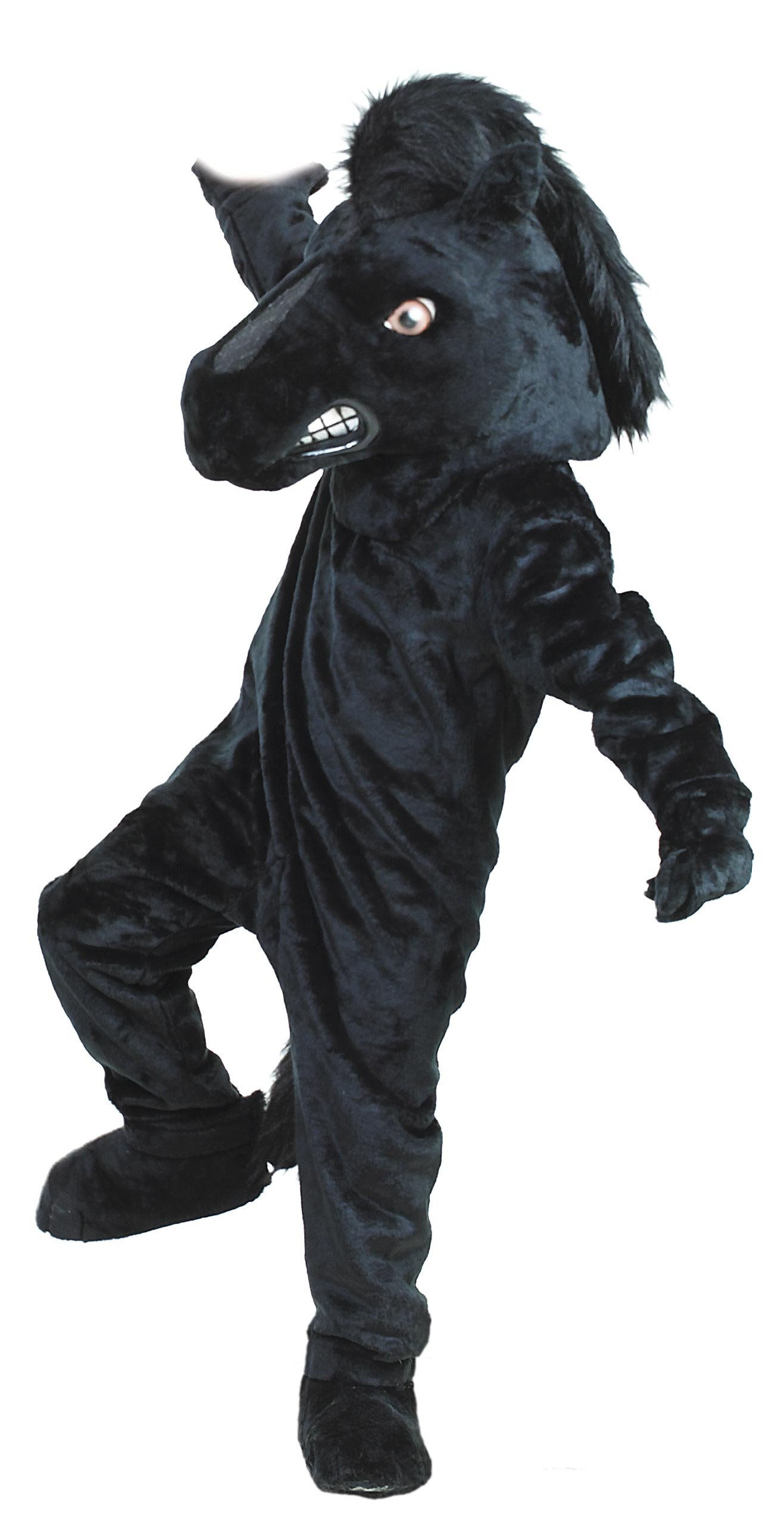 TCDesignerProducts Black Stallion Mascot Costume, School Spirit Sports Fan Gear, Football Cheerleader Accessories, Homecoming