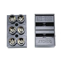 Vista 2 de Meuey Lyot-500V 60A 3 Position Double Row Screw Terminal Block Double Row Electrical Barrier panel-2pcs