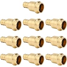 1/2" Press x 1/2" PEX Adapter for Viega ProPress & PEX-B/C,10pcs | Lead-free brass adapter, 1/2" copper press to 1/2" PEX-B/C crimp, Compatible with Viega ProPress, NSF certified