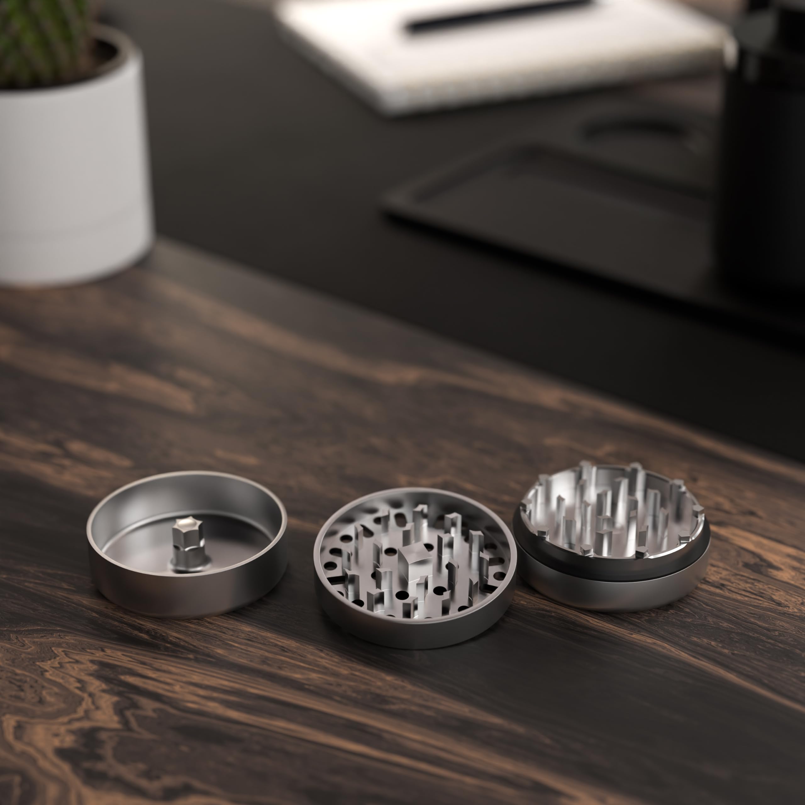 Bloomint Titan Premium Grinder Metall 62 mm, Crusher Korrosionsfrei und langlebig, Metall Grinder 3 teilig, Extra scharf