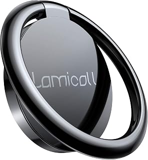 Lamicall Phone Ring Holder Stand - 360° Rotatable Metal Grip Kickstand for iPhone 16/15/14 Pro Max, Android, Magnetic Car Mount Compatible
