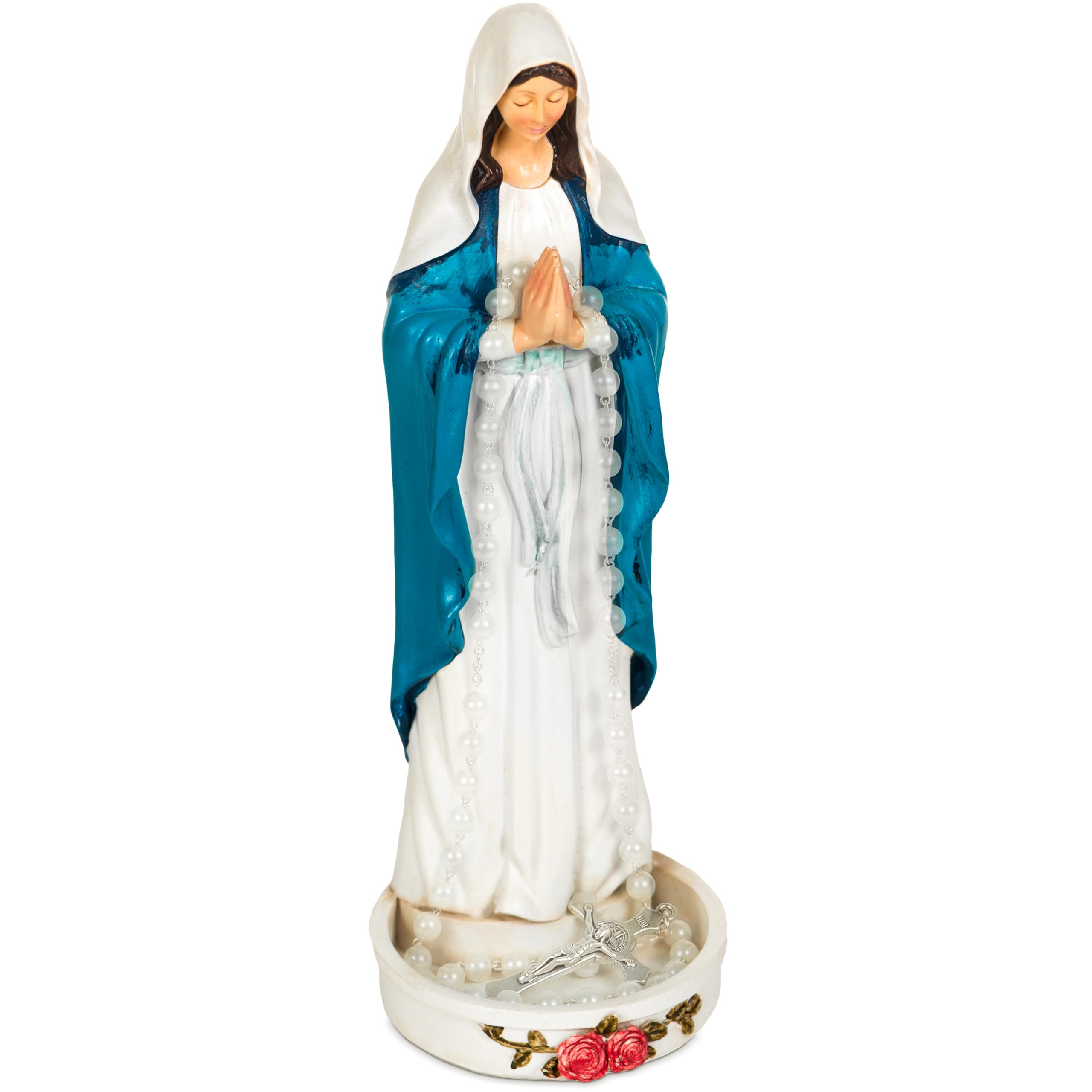 Amazon.co.jp: 聖母マリアのロザリオホルダー像、8インチのマドンナの