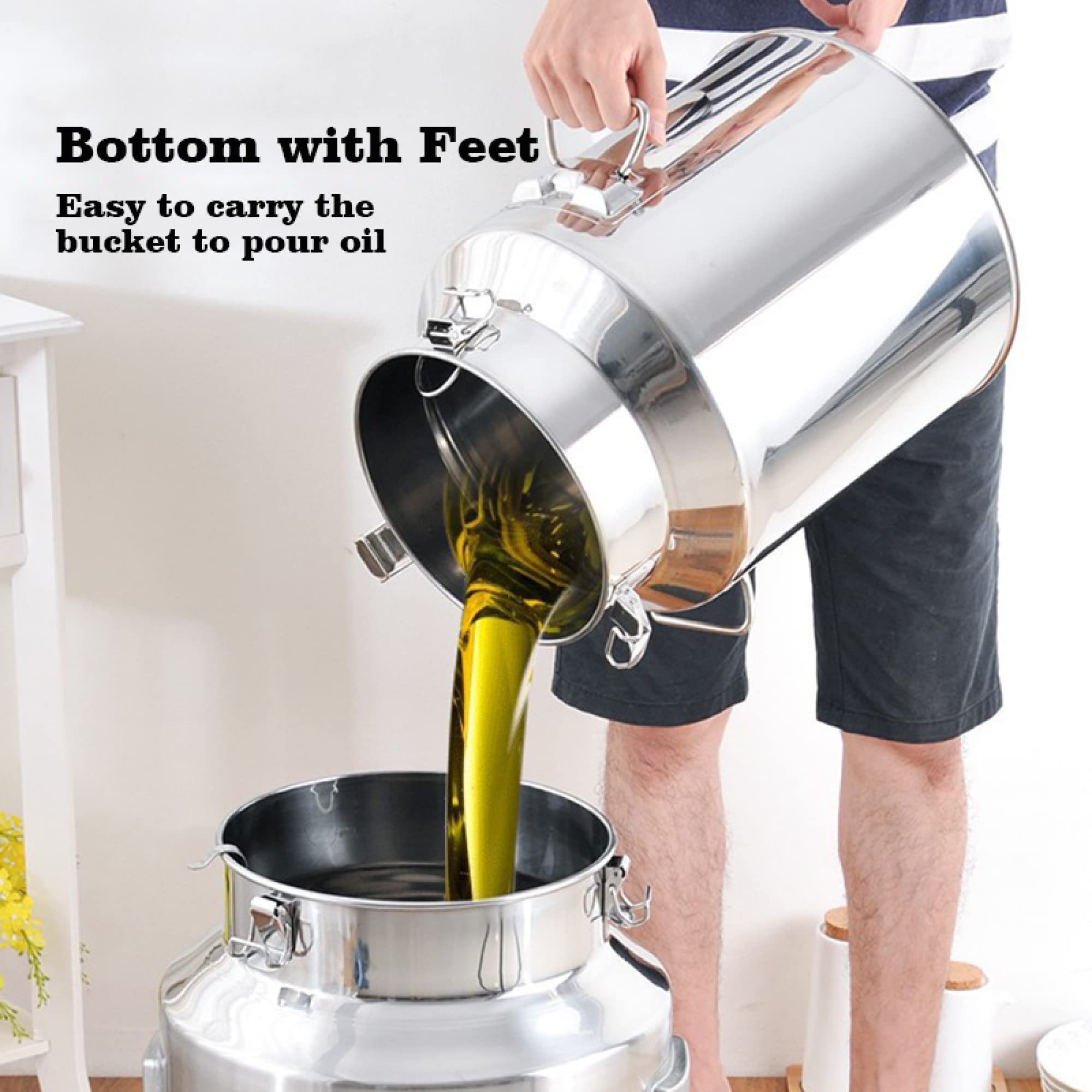 Mleko rolnicze, wytrzymałe wiadro ze stali nierdzewnej do wina, mleka, 5 l, 9 l, 14 l lub 18 l, butelka na mleko, beczka na olej, pojemnik na herbatę z kranem (bez kranu-9L)