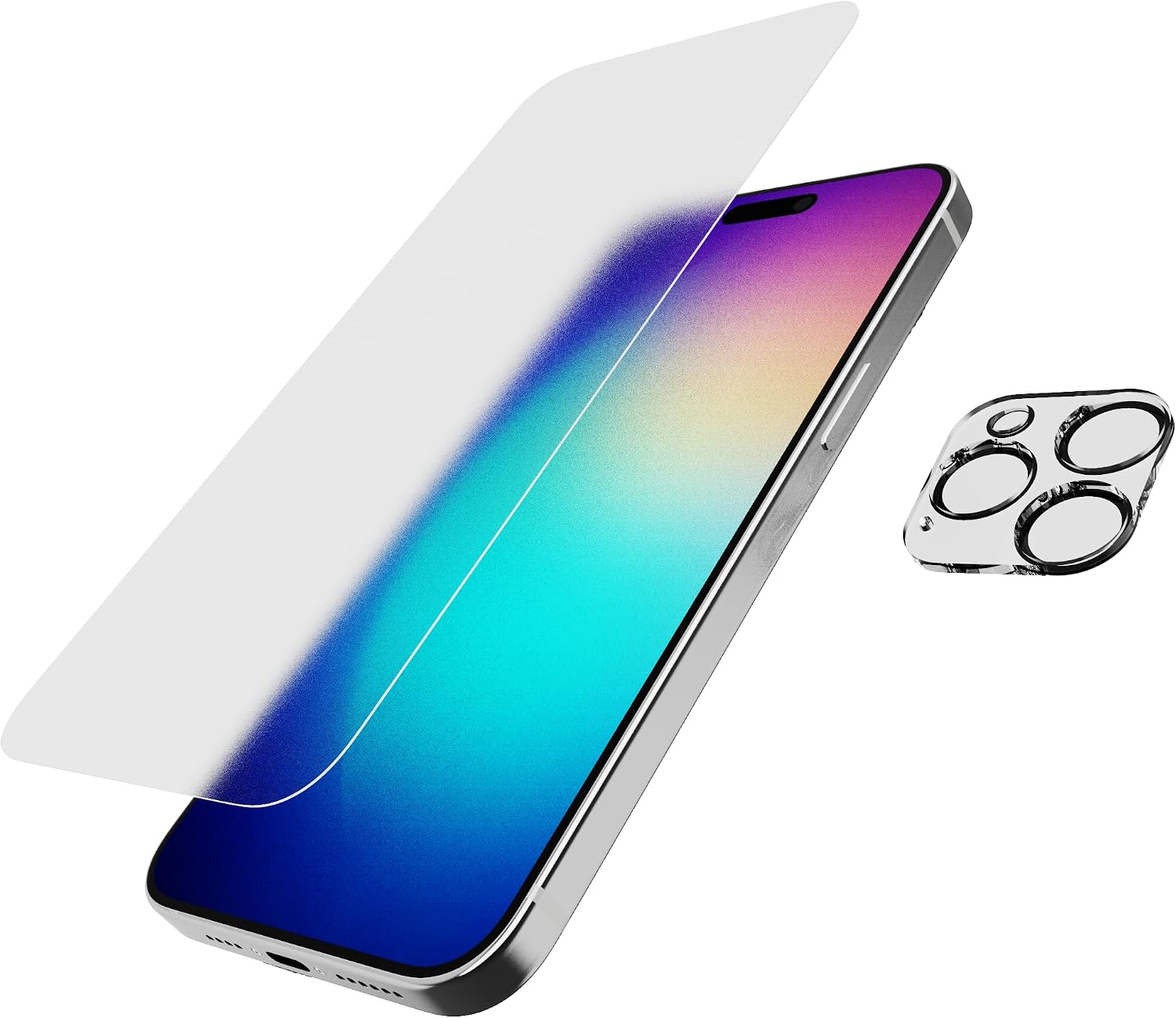 Tech21 Impact Glass – Anti-Glare Screen with Camera Lens Protector Bundle for iPhone 15 Pro Max