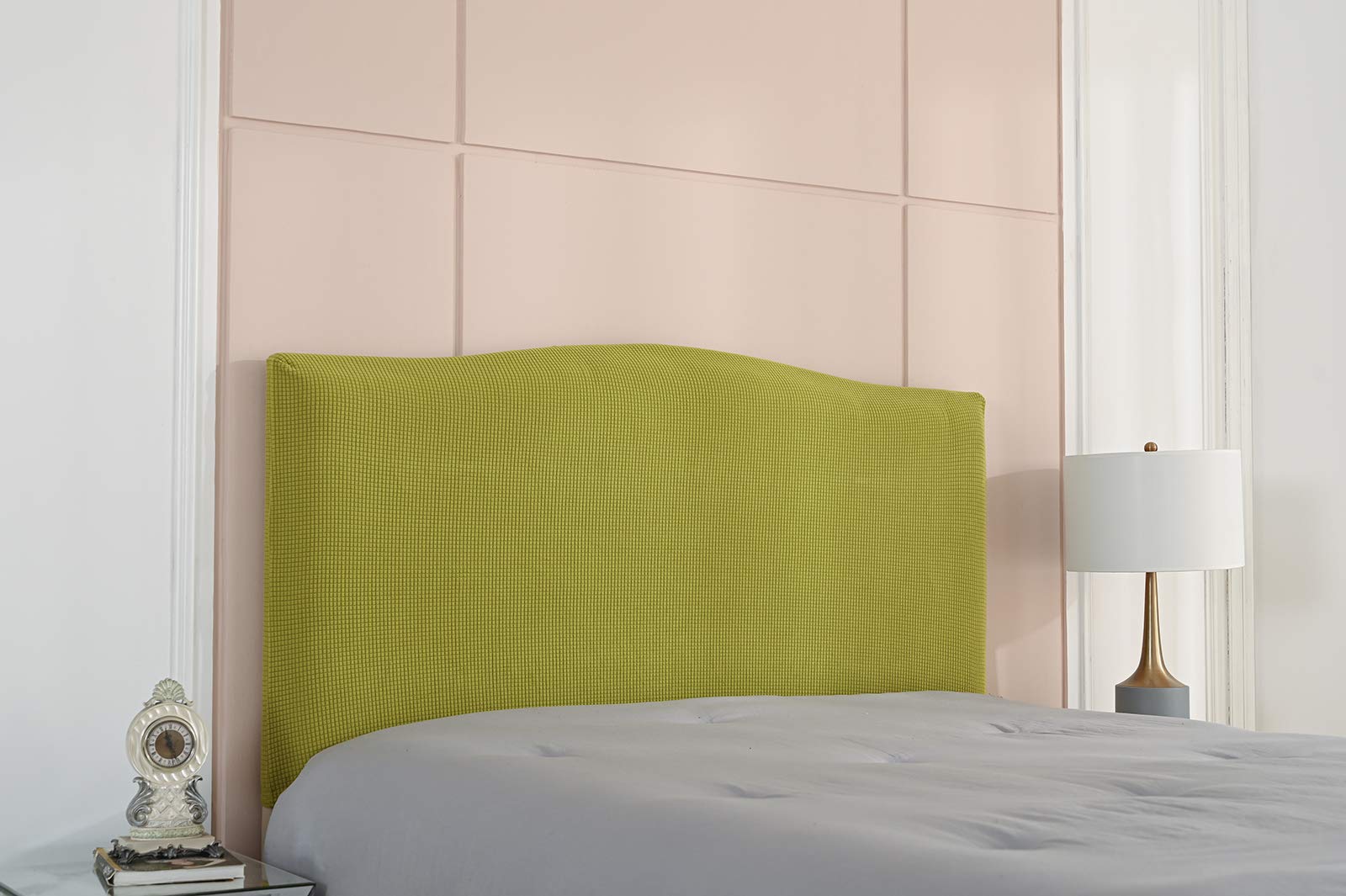 WINS Copritestiera Elasticizzato – Fodera Protettiva Antipolvere E Anti-pilling Per Testiera Letto – Colore Verde Fagiolo