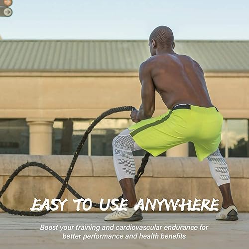 Miniatura 7 de POWER GUIDANCE Cuerda de batalla, poli Dacron de 1.52 pulgadas de diámetro 30, 40, 50 pies de longitud para gimnasio en casa y entrenamiento al aire