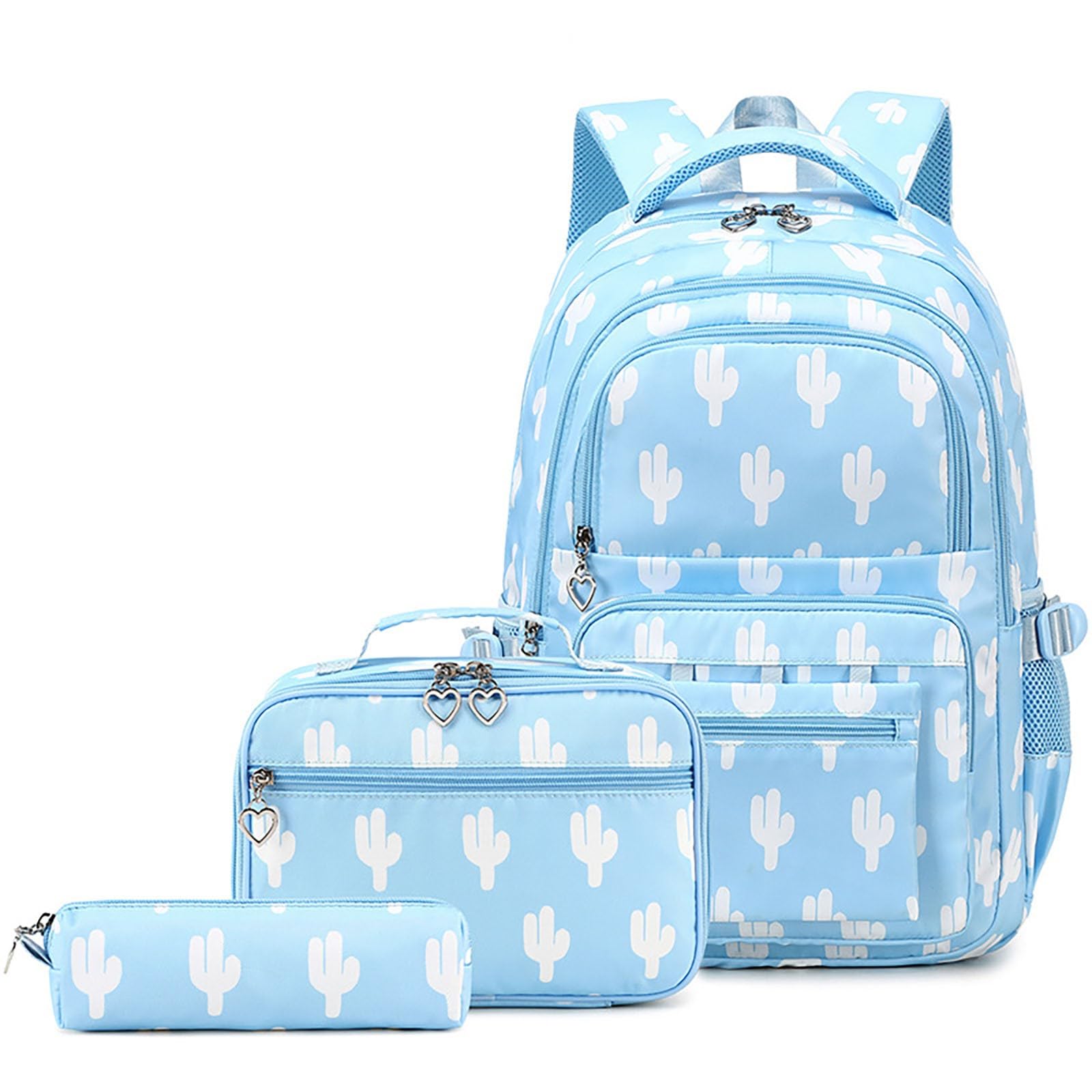 Zaino Bambina Bambino Scuola Set 3 Pezzi Zainetto Elementari con Astuccio Borsa Merenda Leggero Multi Tasca per Viaggio Gita Scolastica