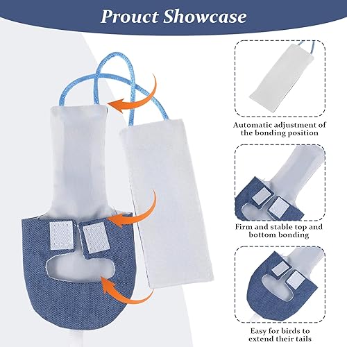 Miniatura 5 de Pañales para pájaros, pañales lavables para pájaros, traje de vuelo reutilizable con interior impermeable para pájaros de mascotas, lindos pañales