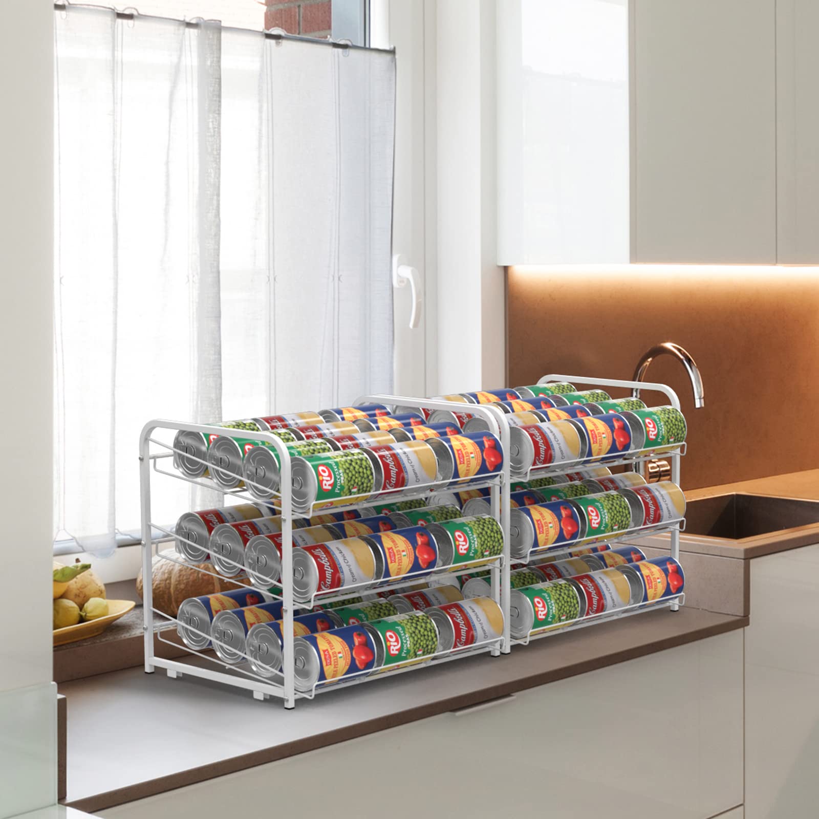 CADUKE Organizador de Latas para Despensa, Estante Organizador de Latas Apilables, Dispensadores de Latas con Capacidad para Hasta 36 Latas para Armarios de Cocina