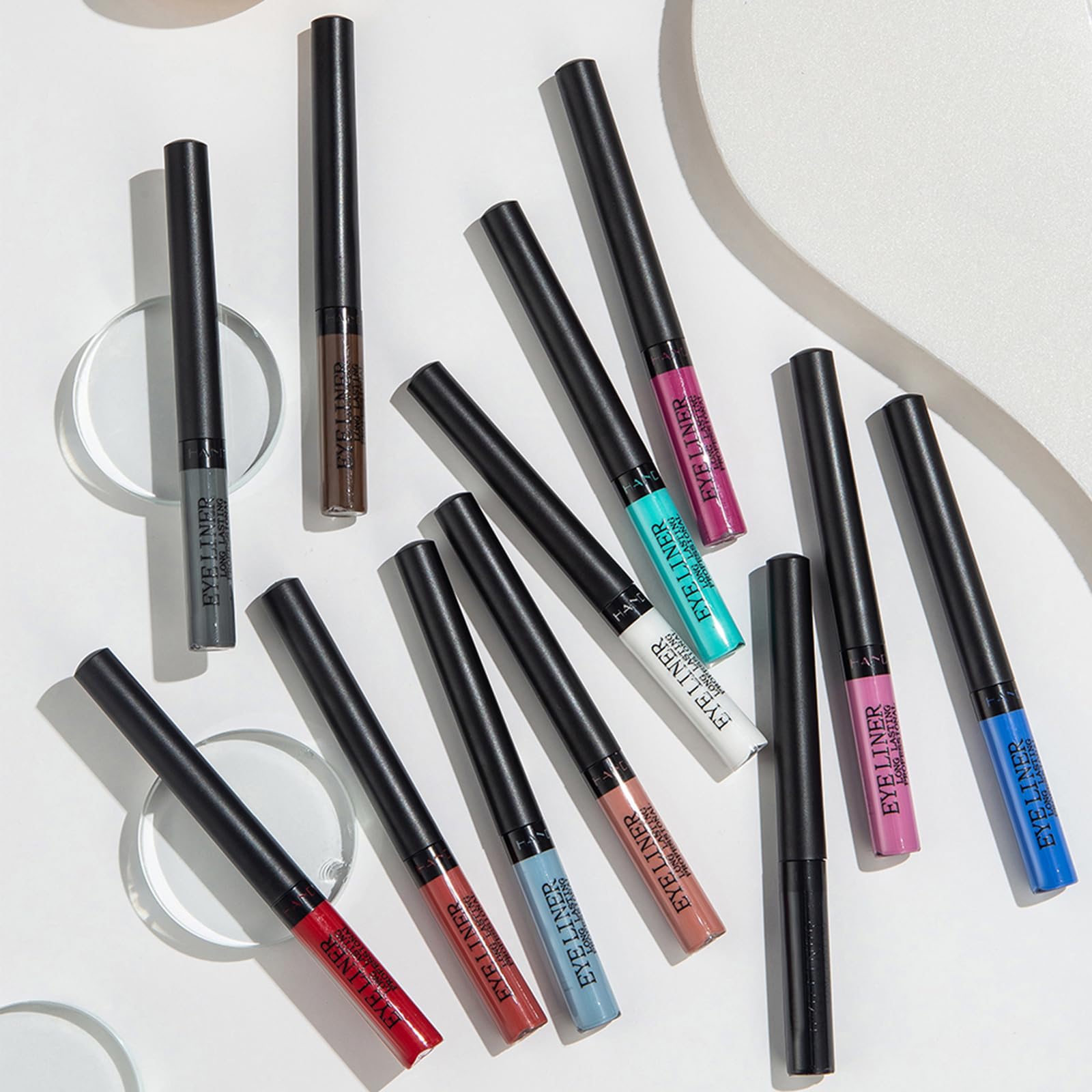 Flüssiger Eyeliner Matt Weiß Schwarz Rot Kaffee Grün Lila Wasserdicht Eyeliner Colorful Eyeliner Augen Make-up 1 Stück Rosa-Lila